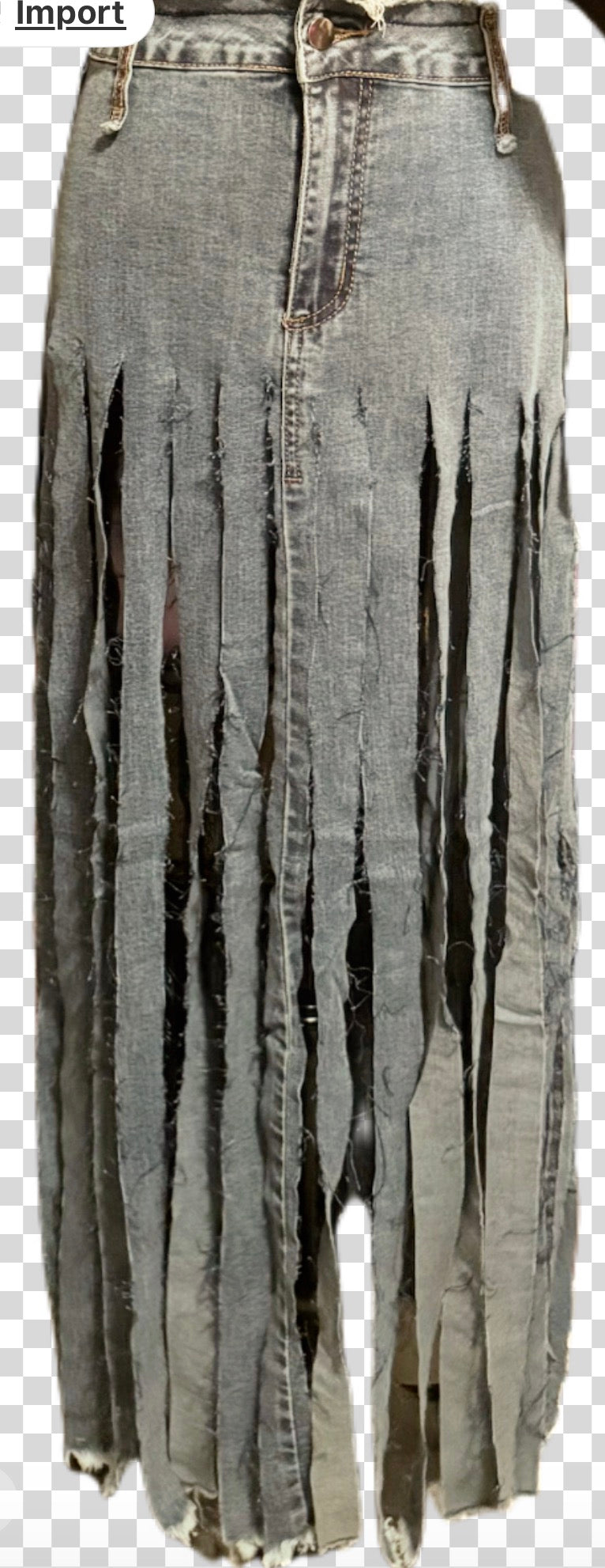Sexy denim fringe skirt