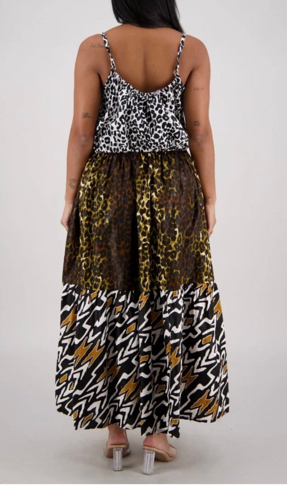 Mixed animal print dress
