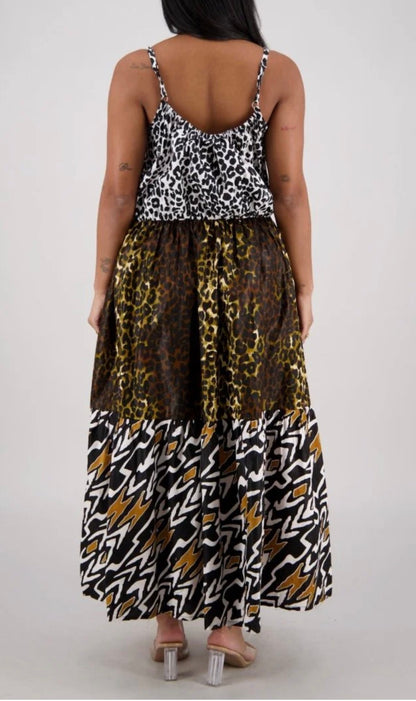 Mixed animal print dress