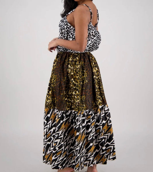 Mixed animal print dress