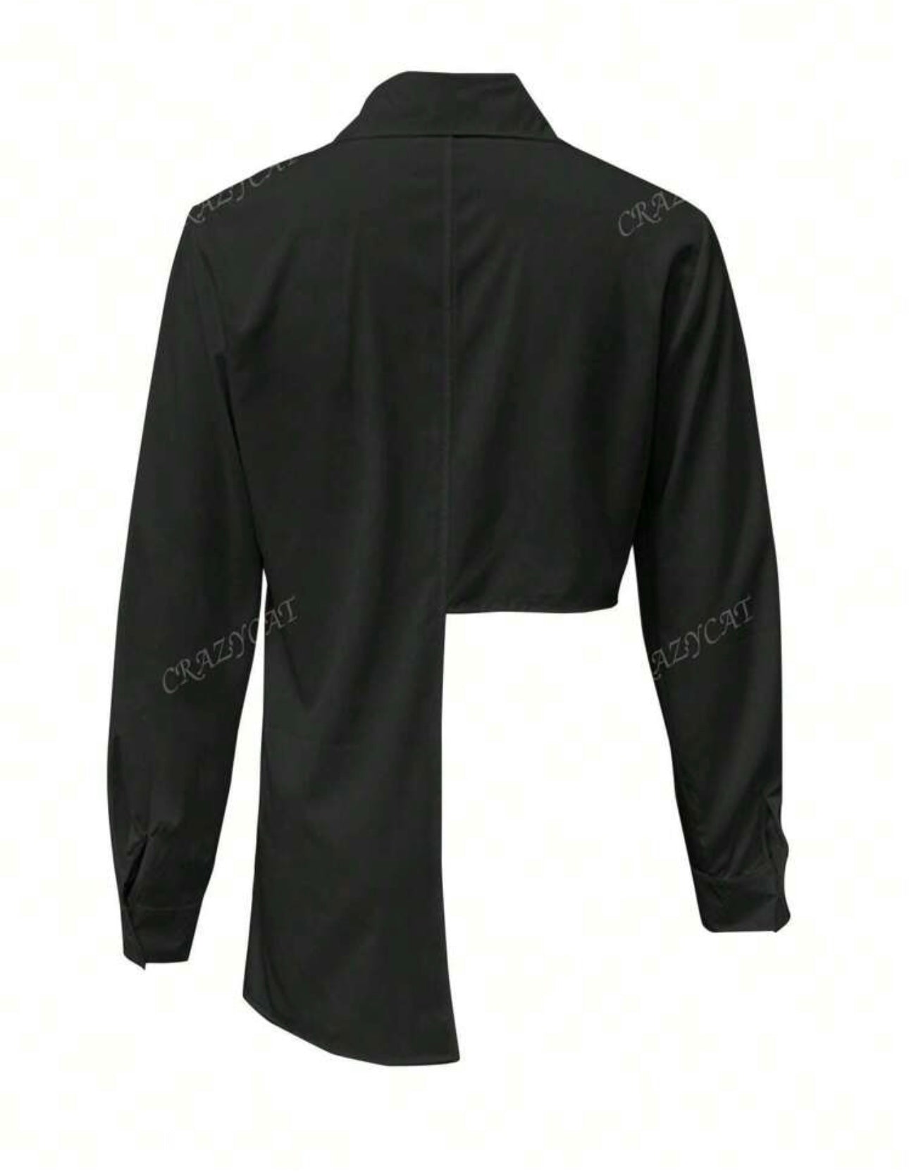 Asymmetrical Button Front Long Sleeve Blouse Size 12/xl